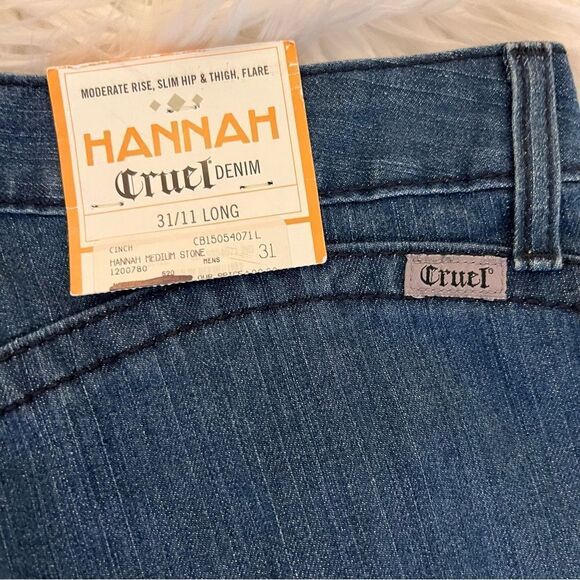 NWT Cruel Denim® 31 Long Hannah Flare Jeans Blue Denim Western Snap Bottom - Picture 10 of 10